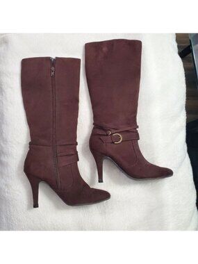 Knee High Boots Brown Pointed Toe size 6.5